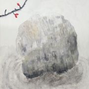 A rosehip fell to the ground | Acrylic on canvas | Oct. 2025